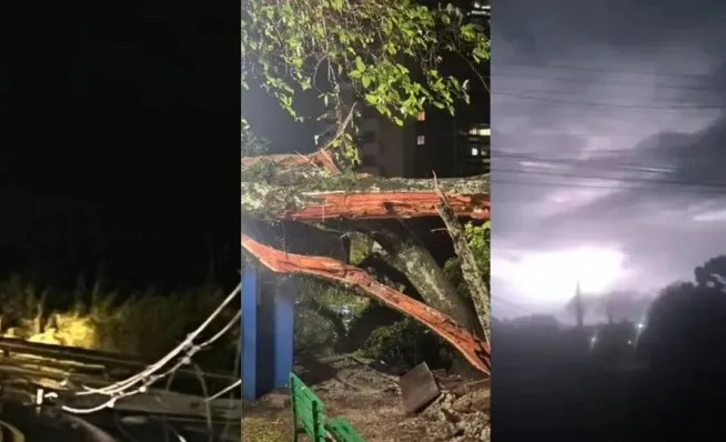 Tempestade provoca estragos, falta de energia e alagamentos em Ponta Grossa