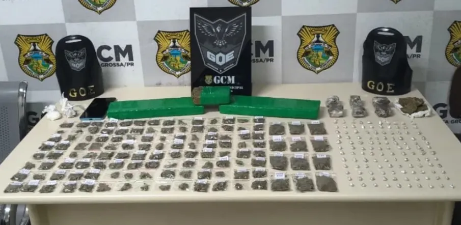 Homem é preso com drogas durante abordagem da Guarda Municipal em Ponta Grossa