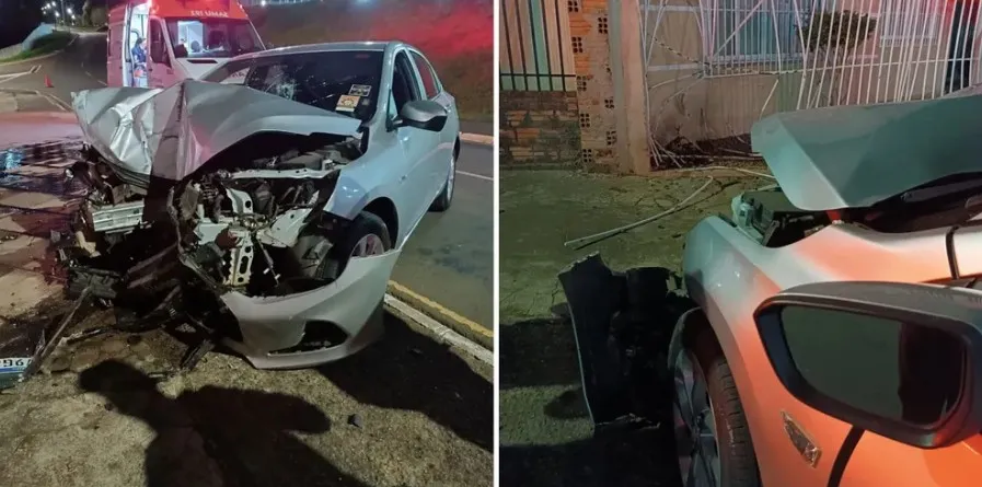 Motorista perde controle e bate contra muro de residência em Ponta Grossa