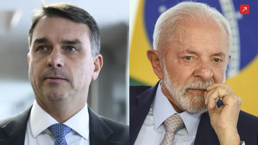 Pesquisa mostra Flávio Bolsonaro à frente de Lula em confronto direto